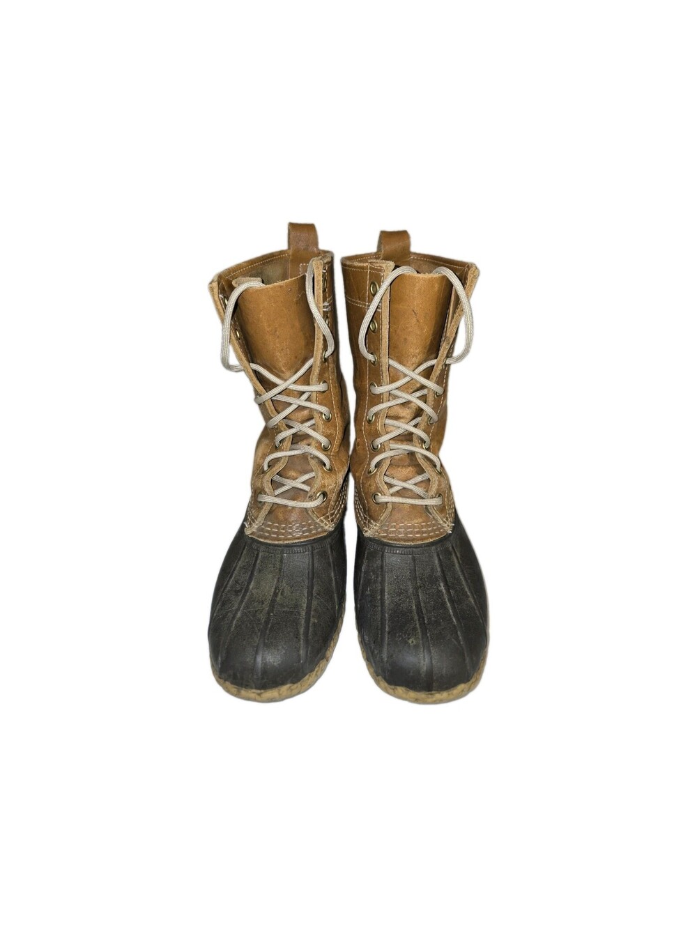 Vtg L.L. Bean BeanBoots M Sz 8 Maine Hunting Duck Brown Leather Rubber Freeport
